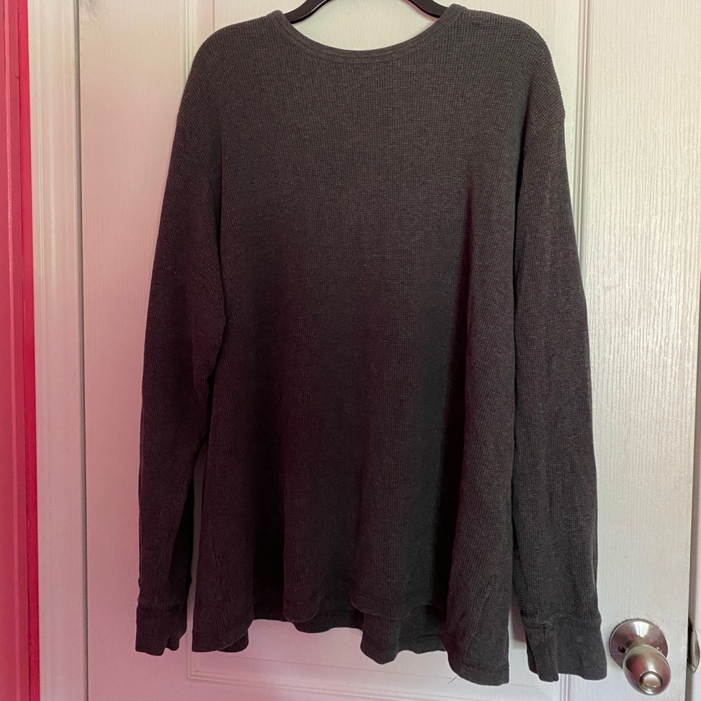 GRAY THERMAL LONG SLEEVE TOP